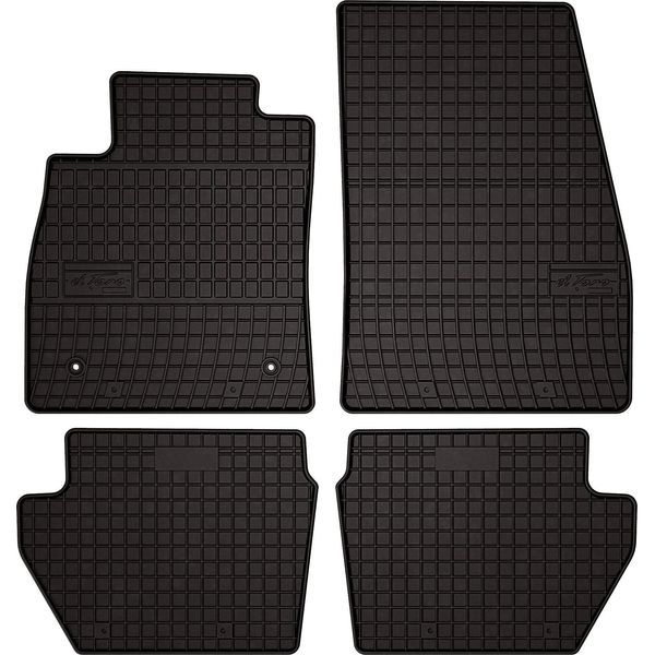 Tappetini Auto In Gomma Adatto Per Ford Fiesta MK8 (2017-2023, Hatchback) Neri, Set 4 Pz, Con Fissaggi-image