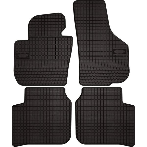 Tappetini Auto In Gomma Adatto Per Skoda Superb Ii (2008-2015, Berlina, Station Wagon) Neri, Set 4 Pz, Con Fissaggi-image