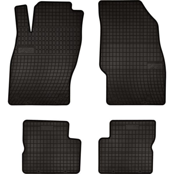 Tappetini Auto In Gomma Adatto Per Opel Corsa D (2006-2015, Hatchback) Neri, Set 4 Pz, Con Fissaggi-image