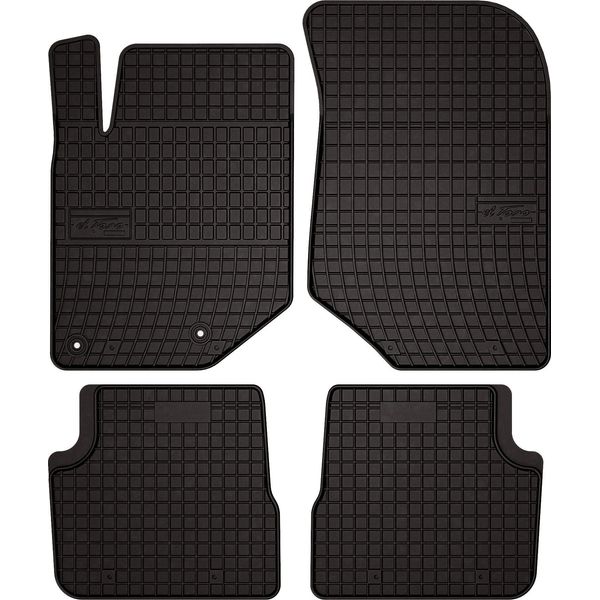Tappetini Auto In Gomma Adatto Per Opel Corsa F (2019-, Hatchback) Neri, Set 4 Pz, Con Fissaggi-image