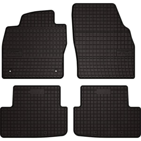 Tappetini Auto In Gomma Adatto Per Skoda Fabia Iv (2021-, Hatchback) Neri, Set 4 Pz, Con Fissaggi-image