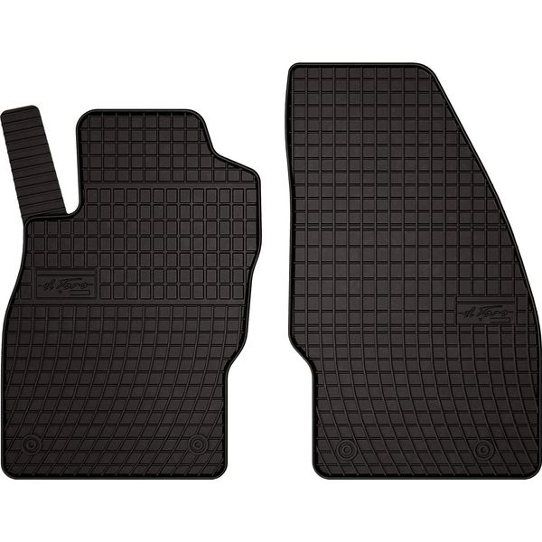 Tappetini Auto In Gomma Adatto Per Opel Corsa E (2015-2020, Hatchback 1ª Fila) Neri, Set 2 Pz, Con Fissaggi-image