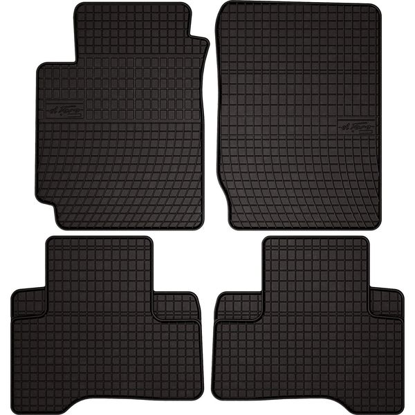 Tappetini Auto In Gomma Adatto Per Suzuki Grand Vitara Ii (2005-2014, Suv) Neri, Set 4 Pz, Con Fissaggi-image