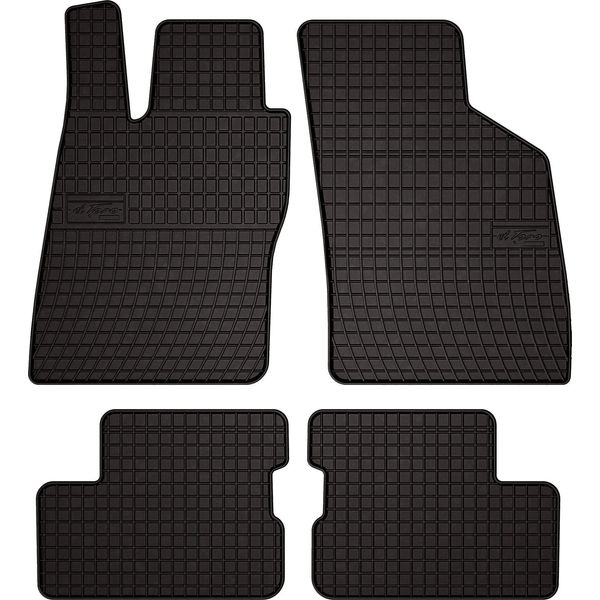 Tappetini Auto In Gomma Adatto Per Opel Astra F (1991-2002, Hatchback, Berlina, Station Wagon, Cabrio) Neri, Set 4 Pz, Con Fissaggi-image