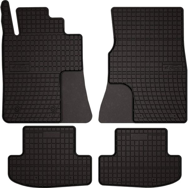 Tappetini Auto In Gomma Adatto Per Ford Mustang MK6 (2014-2023, Coupe) Neri, Set 4 Pz, Con Fissaggi-image