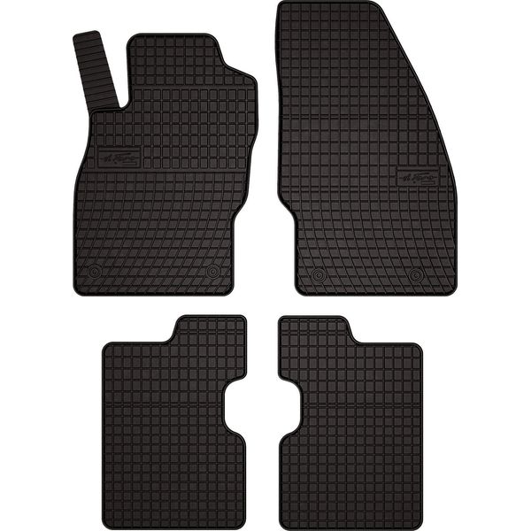 Tappetini Auto In Gomma Adatto Per Opel Corsa E (2015-2020, Hatchback) Neri, Set 4 Pz, Con Fissaggi-image