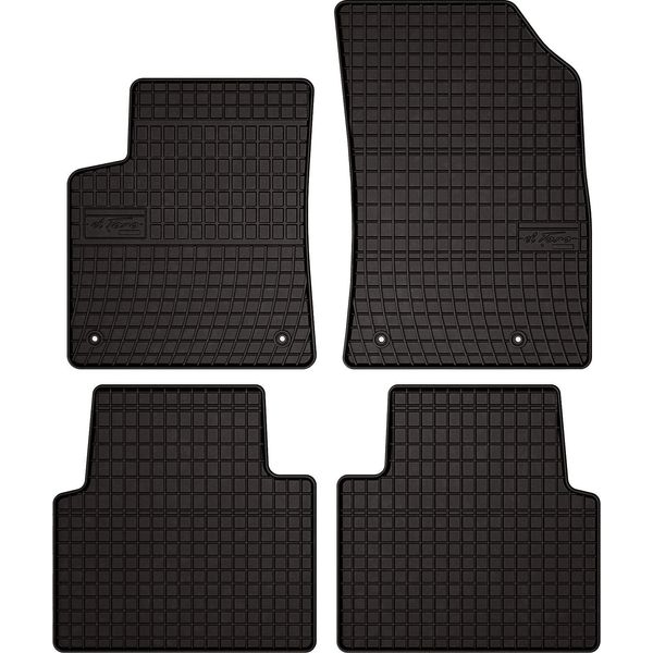 Tappetini Auto In Gomma Adatto Per Opel Crossland X (2017-, Crossover) Neri, Set 4 Pz, Con Fissaggi-image