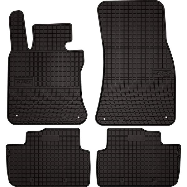 Tappetini Auto In Gomma Adatto Per Bmw 4 F32 (2013-, Gran Coupe) Neri, Set 4 Pz, Con Fissaggi-image