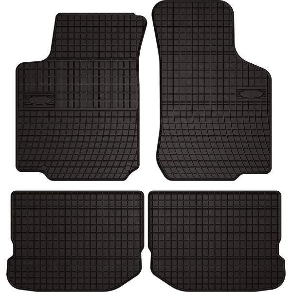 Tappetini Auto In Gomma Adatto Per Skoda Octavia I (1996-2010, Liftback, Station Wagon, Tour) Neri, Set 4 Pz, Con Fissaggi-image