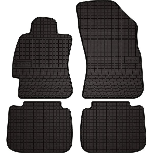 Tappetini Auto In Gomma Adatto Per Subaru Outback V (2014-2019, Station Wagon) Neri, Set 4 Pz, Con Fissaggi-image