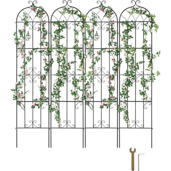 Set Di 4 Tralicci Di Sostegno Per Piante Rampicanti - Traliccio Di Sostegno Per Piante Rampicanti 51X220Cm - Magia Del Giardino Per Piante Rampicanti-image