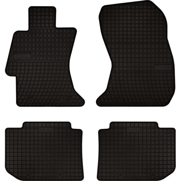 Tappetini Auto In Gomma Adatto Per Subaru Impreza Iv (2011-2016, Hatchback, Berlina) Neri, Set 4 Pz, Con Fissaggi-image
