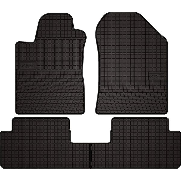 Tappetini Auto In Gomma Adatto Per Toyota Corolla Verso Ii (2004-2009, Monovolume) Neri, Set 4 Pz, Con Fissaggi-image