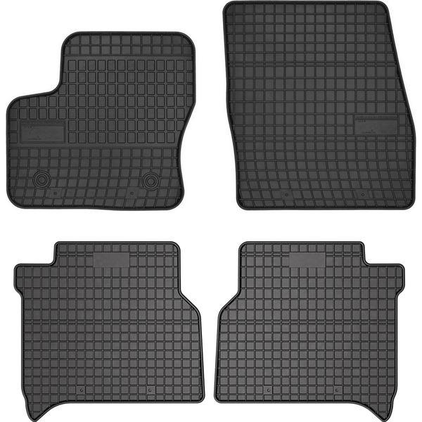 Tappetini Auto In Gomma Adatto Per Ford Tourneo Connect (2013-2017, Multispazio) Neri, Set 4 Pz, Con Fissaggi-image