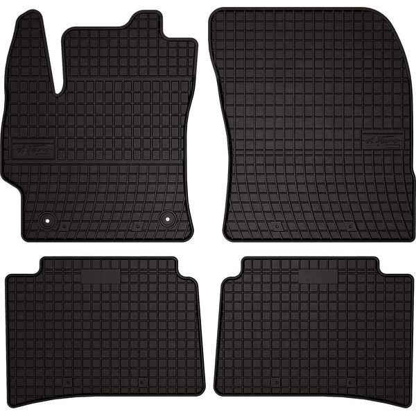 Tappetini Auto In Gomma Adatto Per Toyota Corolla E21 (2019-, Hatchback) Neri, Set 4 Pz, Con Fissaggi-image