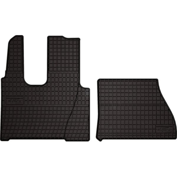 Tappetini Auto In Gomma Adatto Per Mercedes Actros MP4 (2011-2019, Camion, Cabina Larga) Neri, Set 2 Pz, Con Fissaggi-image