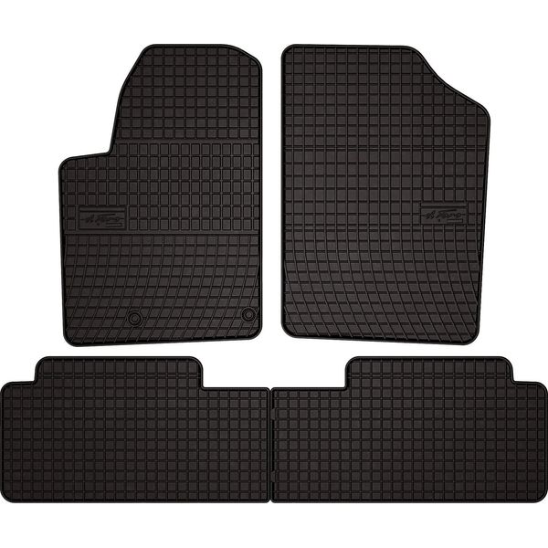 Tappetini Auto In Gomma Adatto Per Peugeot Partner I (1997-2010, Multispazio, Tepee) Neri, Set 4 Pz, Con Fissaggi-image