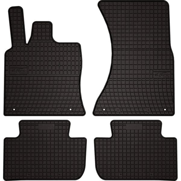 Tappetini Auto In Gomma Adatto Per Porsche Macan (2013-, Suv) Neri, Set 4 Pz, Con Fissaggi-image