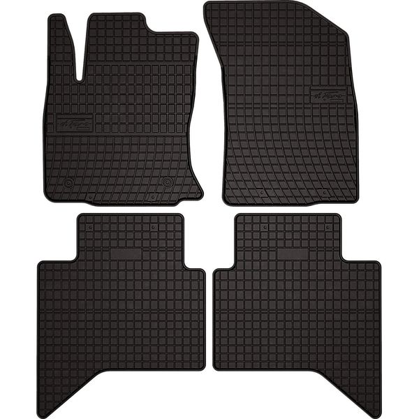 Tappetini Auto In Gomma Adatto Per Toyota Hilux Viii (2015-, Pickup) Neri, Set 4 Pz, Con Fissaggi-image