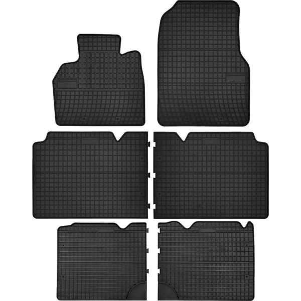 Tappetini Auto In Gomma Adatto Per Renault Espace Iv (2002-2012, 7 Posti) Neri, Set 2 Pz, Con Fissaggi-image