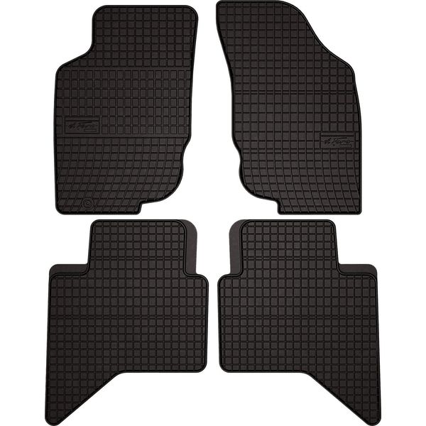 Tappetini Auto In Gomma Adatto Per Toyota Hilux Vii N25 N2 (2006-2015, Pickup) Neri, Set 4 Pz, Con Fissaggi-image