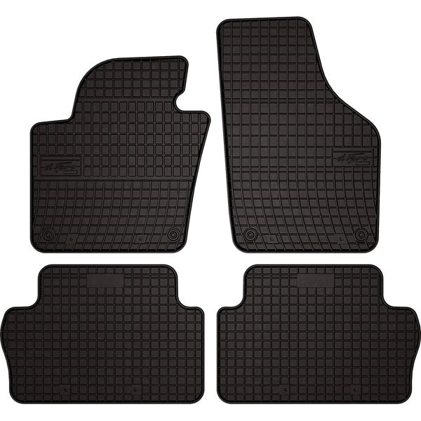 Tappetini Auto In Gomma Adatto Per Seat Alhambra Ii (2010-2018, Monovolume) Neri, Set 4 Pz, Con Fissaggi-image