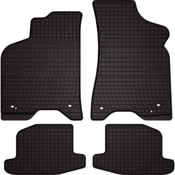 Tappetini Auto In Gomma Adatto Per Seat Arosa (1997-2005, Hatchback) Neri, Set 4 Pz, Con Fissaggi-image