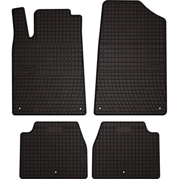 Tappetini Auto In Gomma Adatto Per Peugeot 607 (1999-2010, Berlina) Neri, Set 4 Pz, Con Fissaggi-image