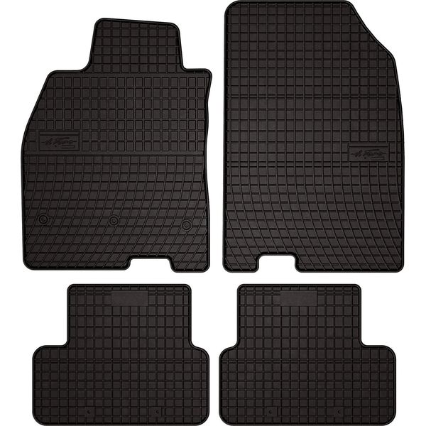 Tappetini Auto In Gomma Adatto Per Renault Fluence (2009-2016, Berlina) Neri, Set 4 Pz, Con Fissaggi-image