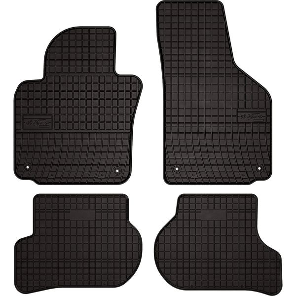 Tappetini Auto In Gomma Adatto Per Volkswagen Jetta V (2005-2011, Berlina, Variant, Station Wagon) Neri, Set 4 Pz, Con Fissaggi-image