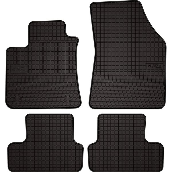 Tappetini Auto In Gomma Adatto Per Renault Megane Iv (2015-, Liftback, Station Wagon, Grandtour, Gt) Neri, Set 4 Pz, Con Fissaggi-image
