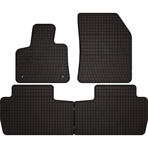 Tappetini Auto In Gomma Adatto Per Peugeot 5008 Ii (2017-, Crossover) Neri, Set 4 Pz, Con Fissaggi-image