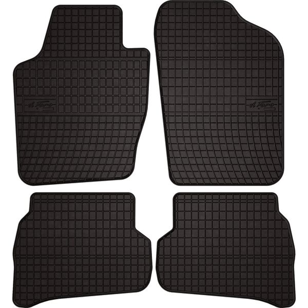 Tappetini Auto In Gomma Adatto Per Volkswagen Polo V (2009-2017, Hatchback) Neri, Set 4 Pz, Con Fissaggi-image