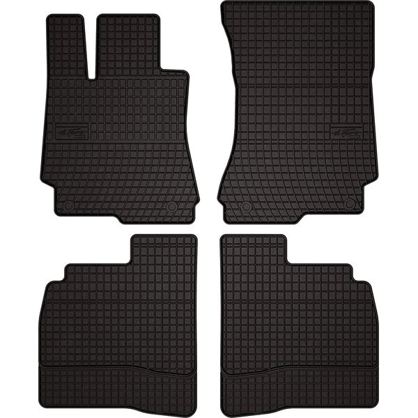 Tappetini Auto In Gomma Adatto Per Mercedes W221 (2005-2013, S-Klasa Berlina) Neri, Set 4 Pz, Con Fissaggi-image