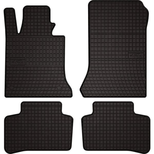 Tappetini Auto In Gomma Adatto Per Mercedes Glk X204 (2008-2015, Suv) Neri, Set 4 Pz, Con Fissaggi-image