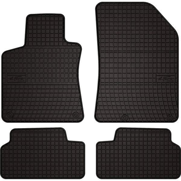 Tappetini Auto In Gomma Adatto Per Peugeot 308 Ii (2013-2021, Hatchback) Neri, Set 4 Pz, Con Fissaggi-image