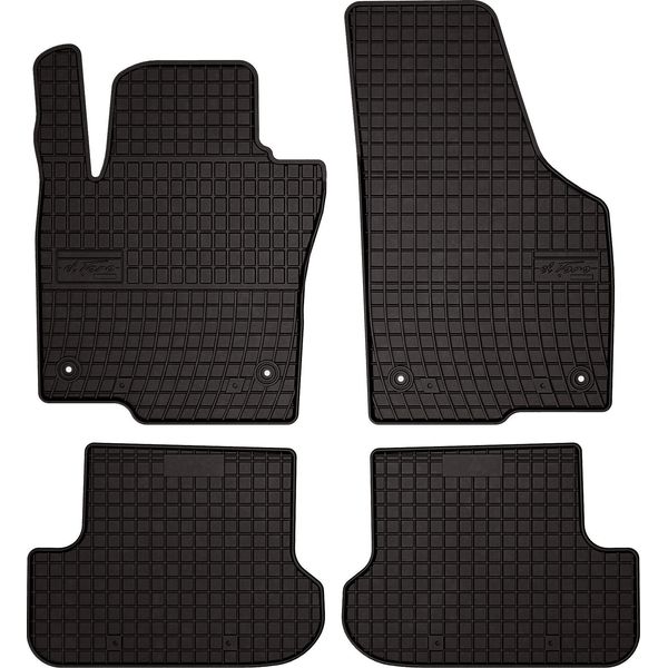 Tappetini Auto In Gomma Adatto Per Volkswagen Beetle (2012-2019, Cabrio, Coupe) Neri, Set 4 Pz, Con Fissaggi-image