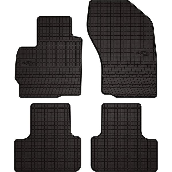 Tappetini Auto In Gomma Adatto Per Mitsubishi Asx (2010-2019, Crossover) Neri, Set 4 Pz, Con Fissaggi-image