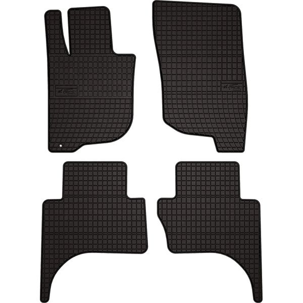 Tappetini Auto In Gomma Adatto Per Mitsubishi L200 V (2015-2019, Fuoristrada) Neri, Set 4 Pz, Con Fissaggi-image