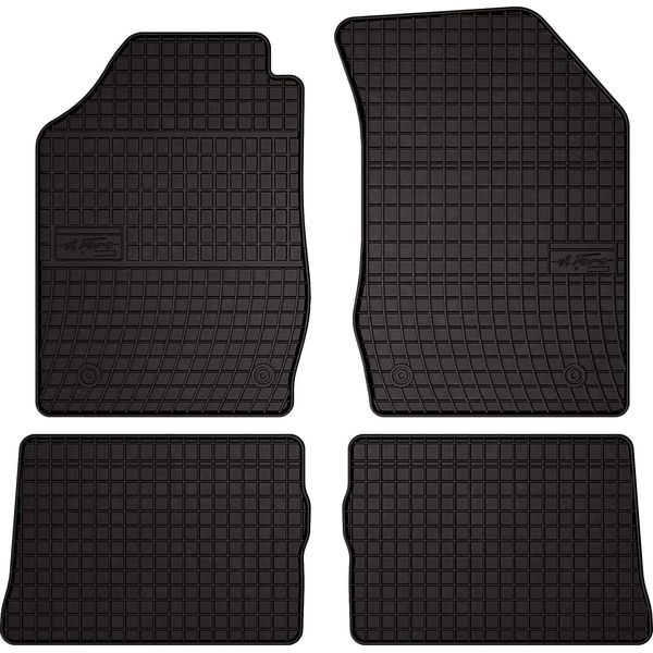 Tappetini Auto In Gomma Adatto Per Renault Thalia Ii (2008-2013, Berlina) Neri, Set 4 Pz, Con Fissaggi-image