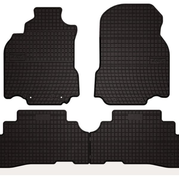 Tappetini Auto In Gomma Adatto Per Nissan Cube Z12 (2008-2019, Keicar) Neri, Set 4 Pz, Con Fissaggi-image