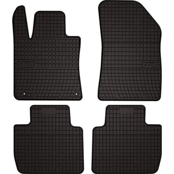 Tappetini Auto In Gomma Adatto Per Peugeot 508 Ii (2018-, Berlina, Station Wagon, Liftback) Neri, Set 4 Pz, Con Fissaggi-image