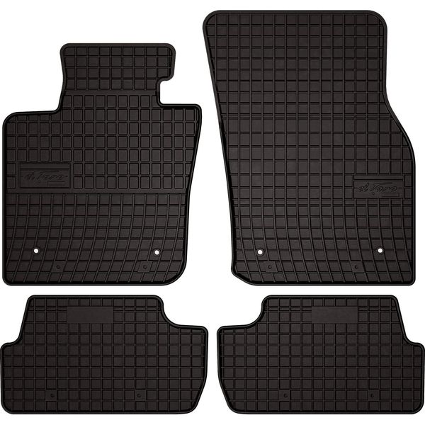 Tappetini Auto In Gomma Adatto Per Mini Cooper Iii F56 (2014-, Hatchback) Neri, Set 4 Pz, Con Fissaggi-image