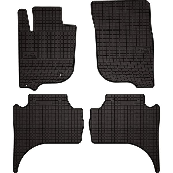 Tappetini Auto In Gomma Adatto Per Mitsubishi L200 Vi (2019-, Pickup) Neri, Set 4 Pz, Con Fissaggi-image