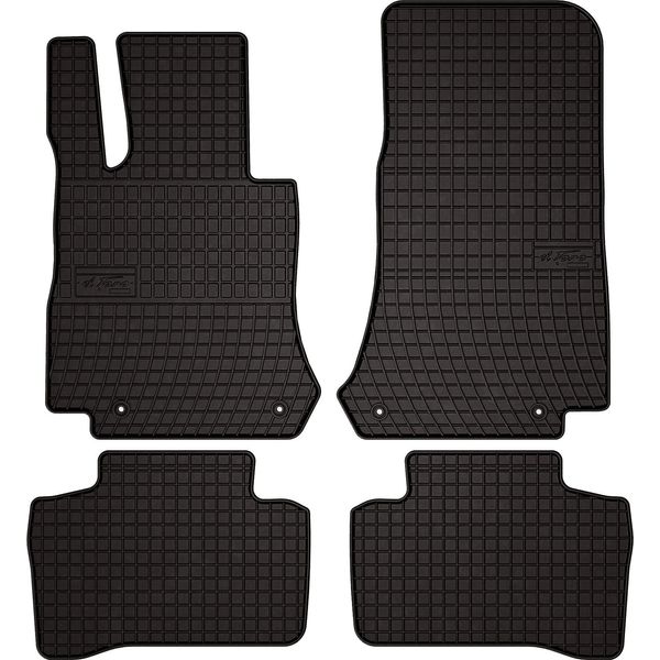 Tappetini Auto In Gomma Adatto Per Mercedes Glc X253 (2015-2022, Suv) Neri, Set 4 Pz, Con Fissaggi-image