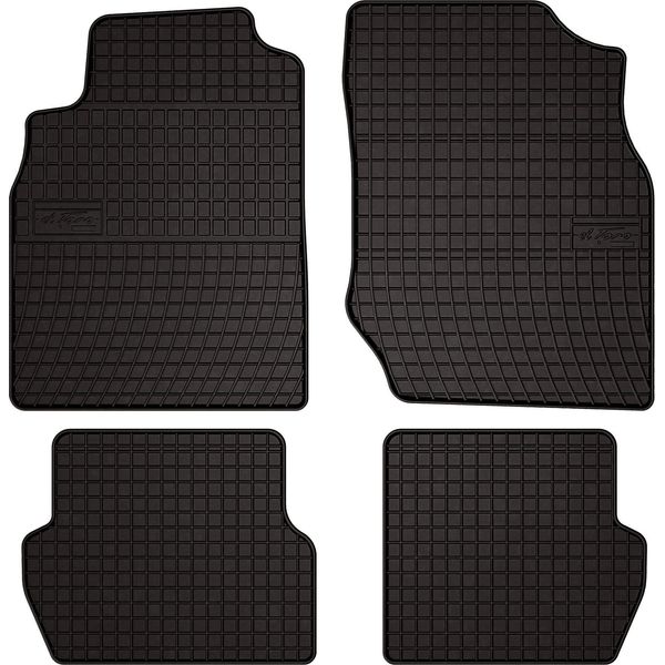 Tappetini Auto In Gomma Adatto Per Nissan Almera N16 (2000-2006, Hatchback) Neri, Set 4 Pz, Con Fissaggi-image