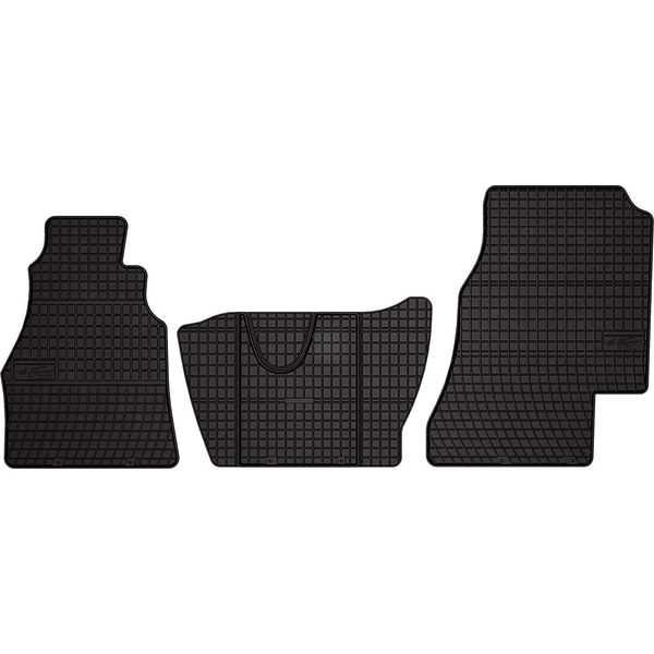 Tappetini Auto In Gomma Adatto Per Volkswagen Lt Ii (1996-2006, Van) Neri, Set 3 Pz, Con Fissaggi-image