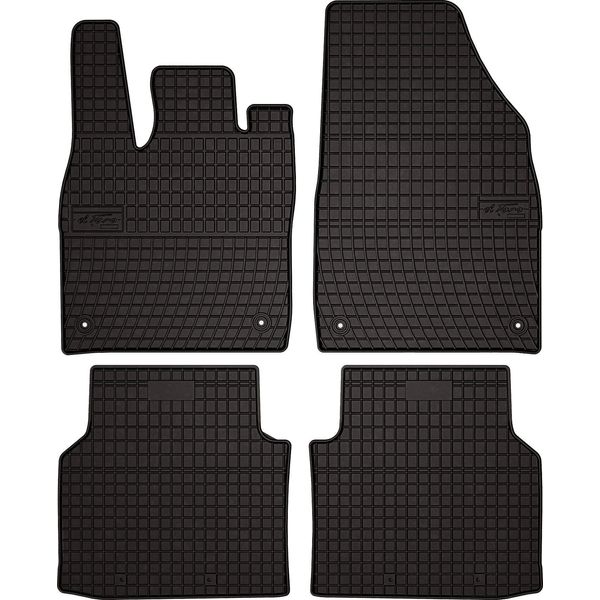 Tappetini Auto In Gomma Adatto Per Volkswagen ID.4 (2020-, Crossover) Neri, Set 4 Pz, Con Fissaggi-image
