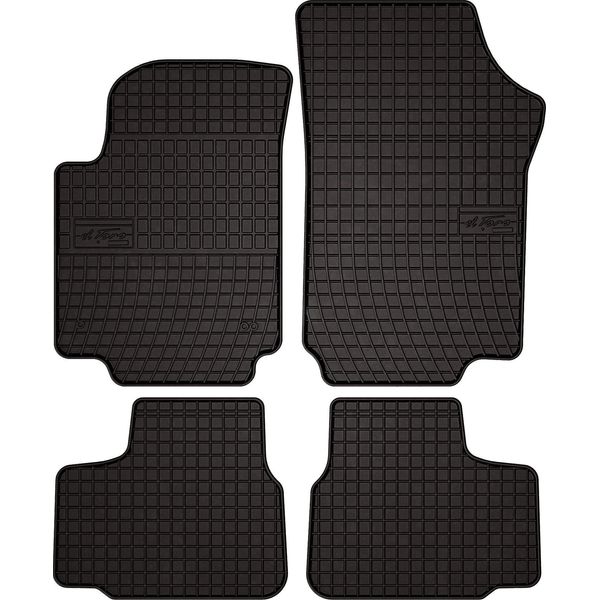 Tappetini Auto In Gomma Adatto Per Volkswagen Up! (2011-, Hatchback) Neri, Set 4 Pz, Con Fissaggi-image