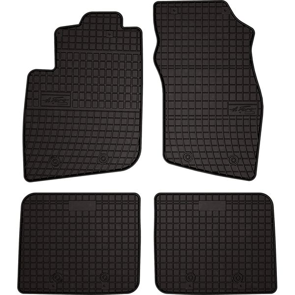 Tappetini Auto In Gomma Adatto Per Volvo S40 I (1995-2004, Berlina) Neri, Set 4 Pz, Con Fissaggi-image